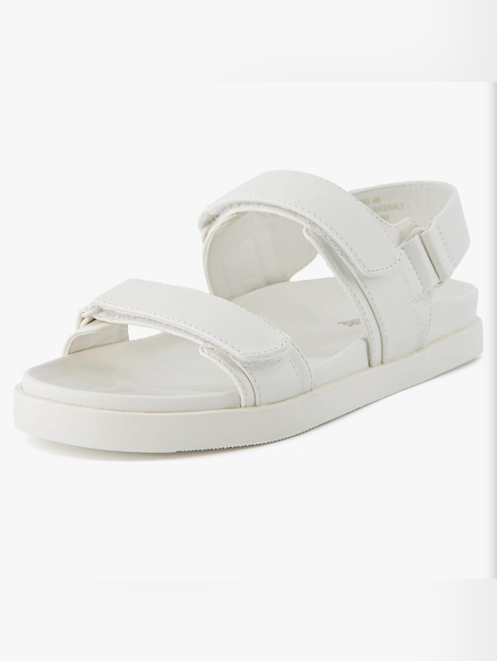 CUSHIONAIRE White Hook-and-Loop Strap Sandals - Size 9
